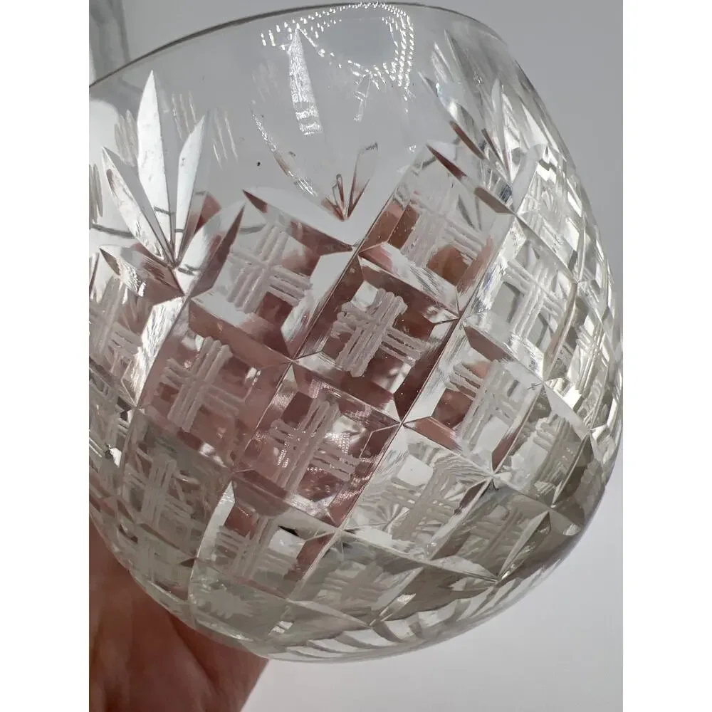 Cut Crystal Ball‎ Candle Holder Brass Small Votive Vintage Maximalist Decor